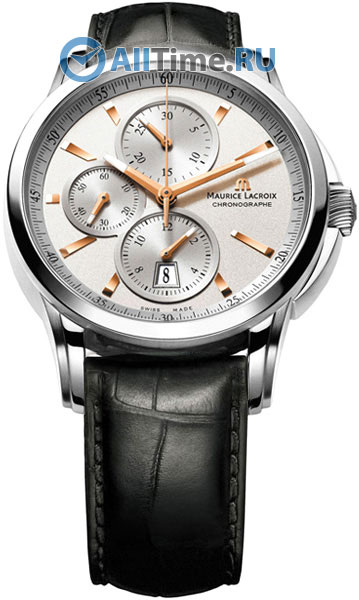 Швейцарские механические наручные часы Maurice Lacroix PT6188-SS001-131-1 с хронографом