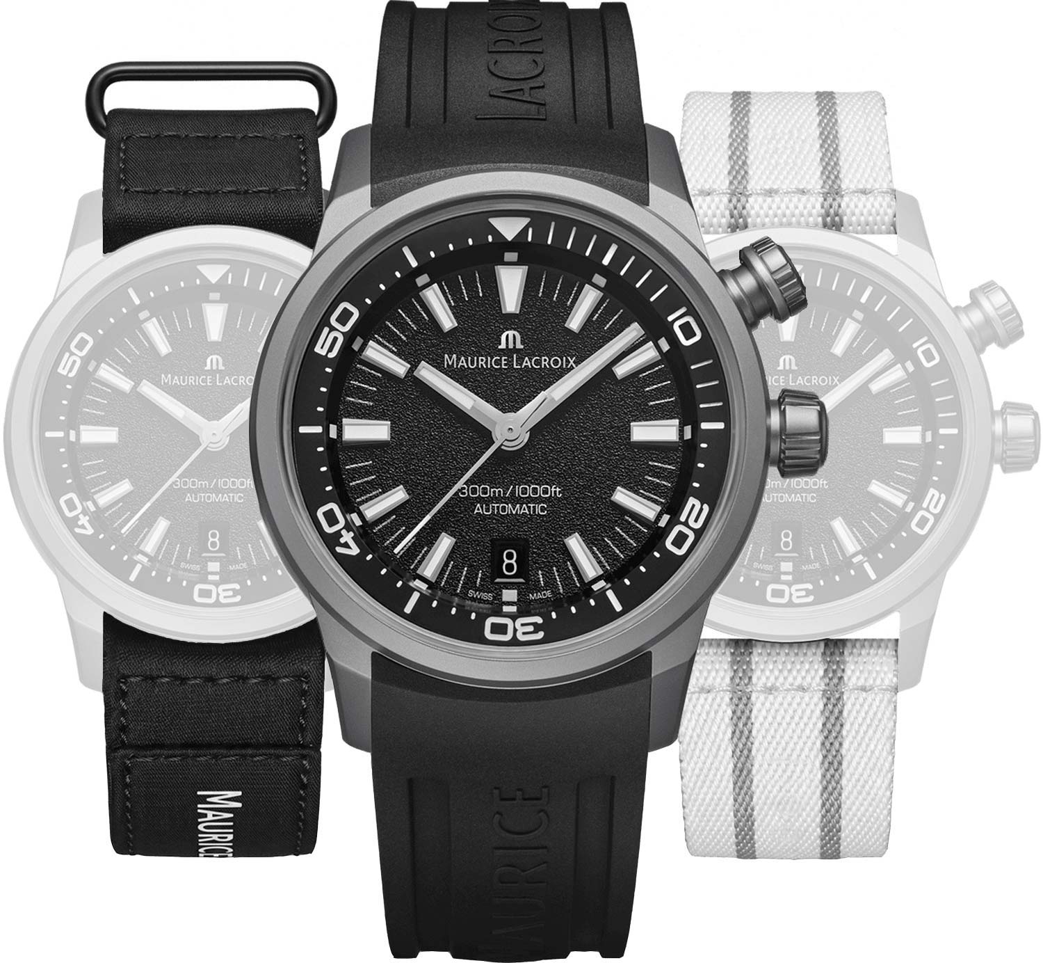 Швейцарские механические титановые наручные часы Maurice Lacroix PT6248-TT03L-330-2