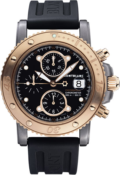 Швейцарские механические золотые наручные часы Montblanc MB103113 с хронографом