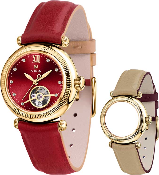 Российские механические золотые наручные часы NIKA 1010.0.3.86A
