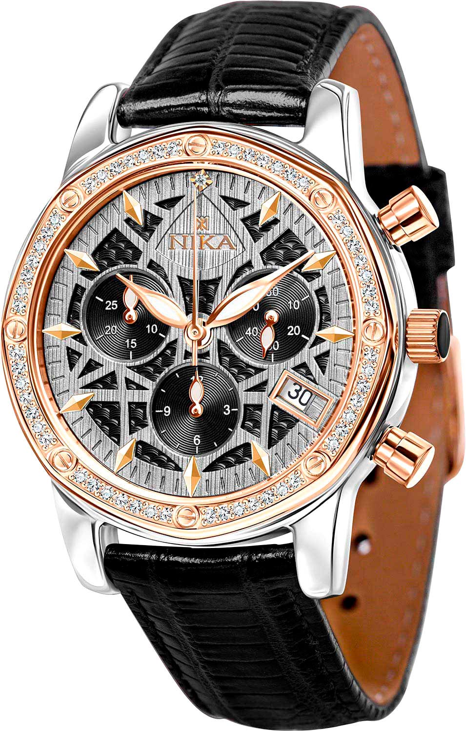 Российские серебряные наручные часы NIKA 1336.2.19.57A с хронографом