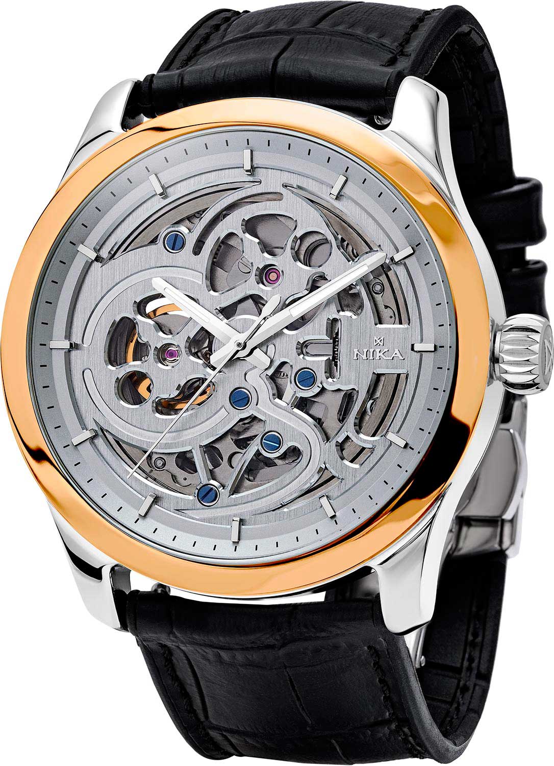 Российские механические серебряные наручные часы NIKA 1378.0.19.27A.B