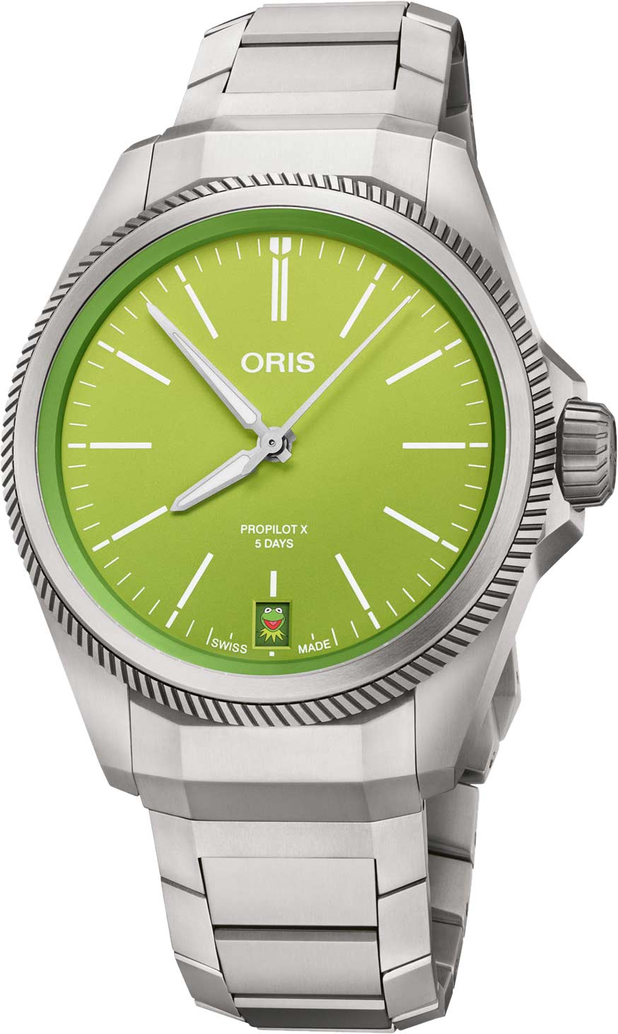 Швейцарские механические титановые наручные часы Oris 01-400-7778-7157-SET