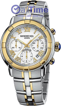 Швейцарские механические золотые наручные часы Raymond Weil 7240-STG-00308 с хронографом