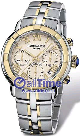 Швейцарские механические золотые наручные часы Raymond Weil 7240-STG-00808 с хронографом