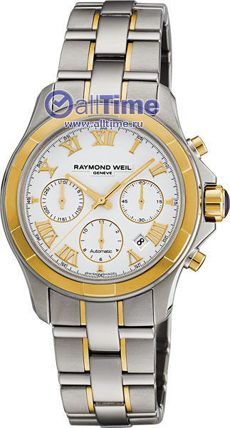 Швейцарские механические золотые наручные часы Raymond Weil 7260-SG-00308 с хронографом