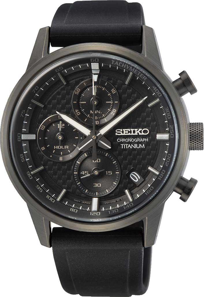 Японские титановые наручные часы Seiko SSB393P1-ucenka с хронографом
