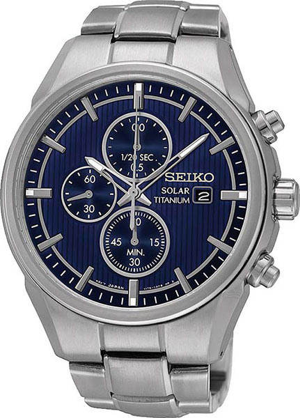 Японские титановые наручные часы Seiko SSC365P1 с хронографом