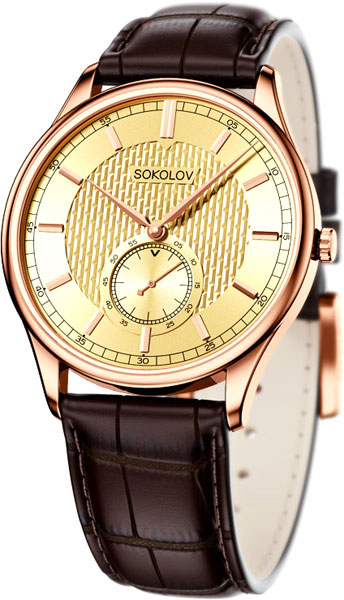 Российские золотые наручные часы SOKOLOV 237.01.00.000.04.02.3