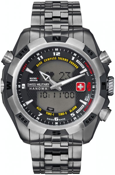 Швейцарские титановые наручные часы Swiss Military Hanowa 06-5175.15.007 с хронографом