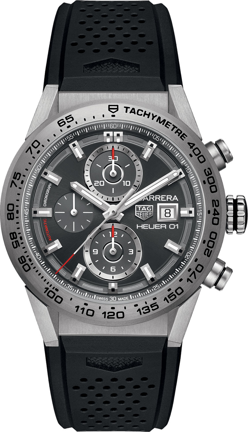 Швейцарские механические титановые наручные часы TAG Heuer Carrera CAR208Z.FT6046 с хронографом