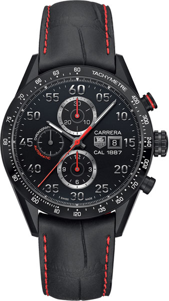 Швейцарские механические титановые наручные часы TAG Heuer Carrera CAR2A80.FC6237 с хронографом