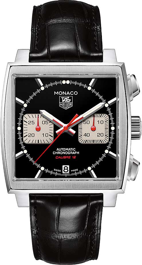 Швейцарские механические наручные часы TAG Heuer Monaco CAW2114.FC6177 с хронографом