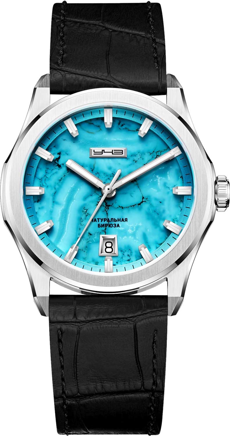Российские механические наручные часы УЧЗ 4165L-1-BIRJUZA