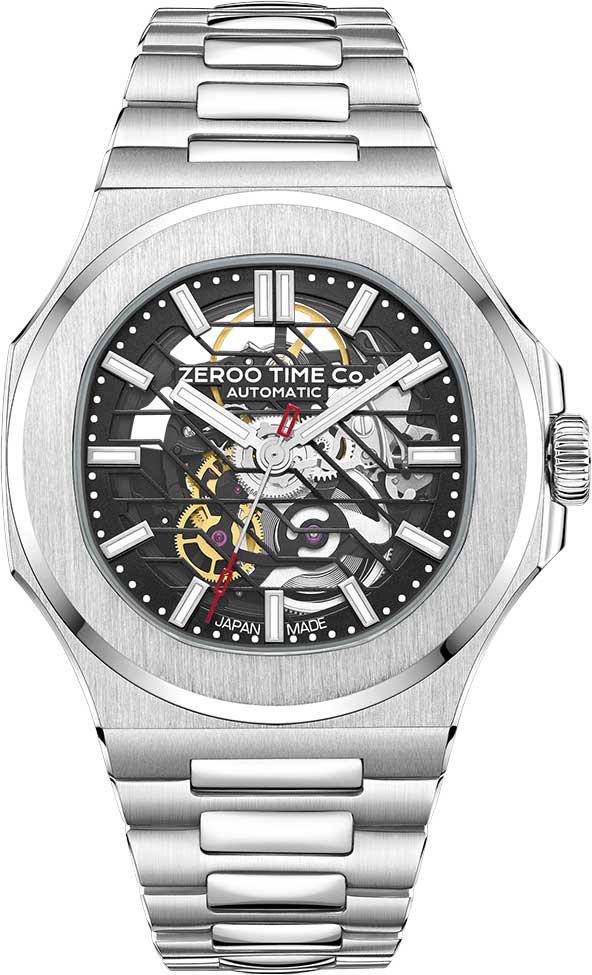Японские механические наручные часы ZEROO ZM003SSBK